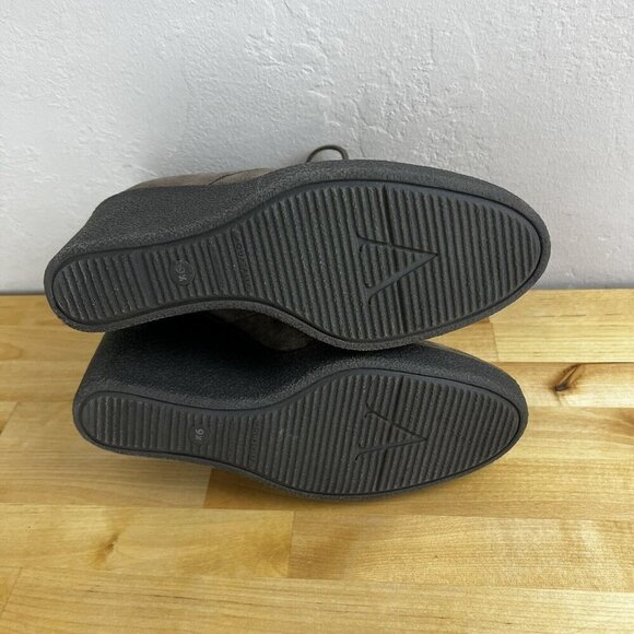 Aquatalia Vianna Taupe Suede Leather Wedge Ankle Booties Lace Up Boots Size 9.5 - Picture 8 of 13